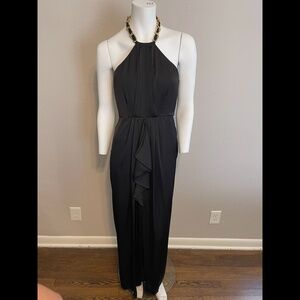 BCBGMAXAZRIA gold chain halter dress. Size 6. Like new